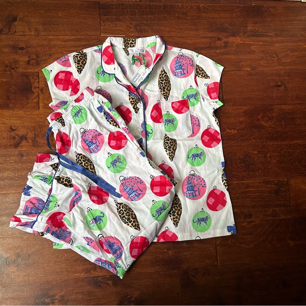 NWT Jaye's Studio + Danika Herrick Garden Christmas Ornament Ruffled Pajama S